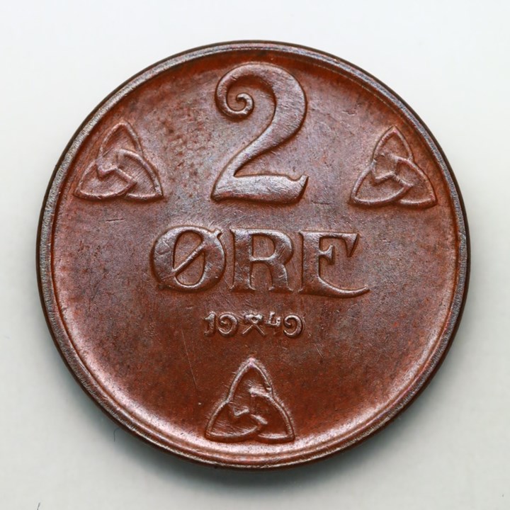 2 Øre 1949 Kv 0