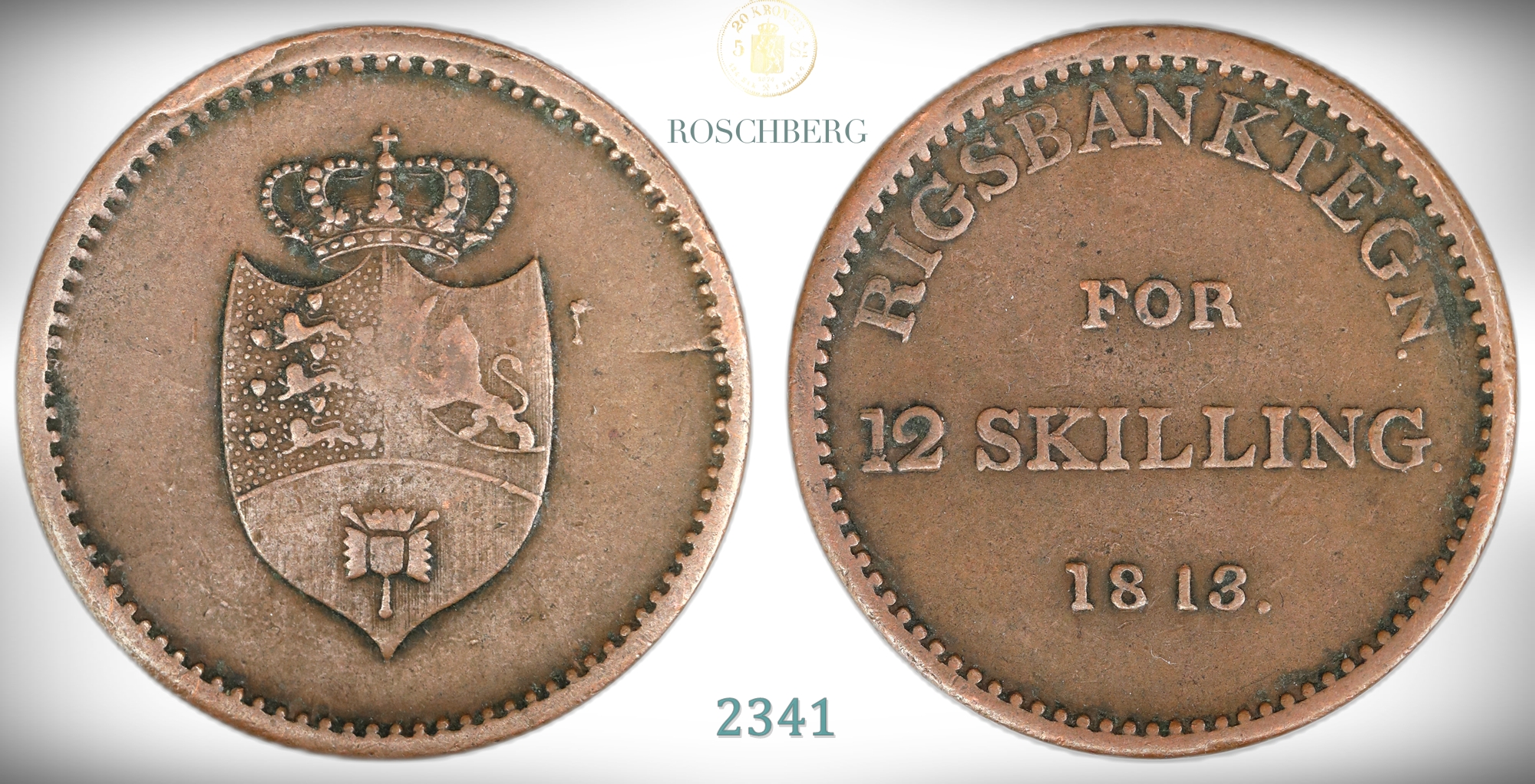 Danmark 12 RBS 1813  Kv: 1+