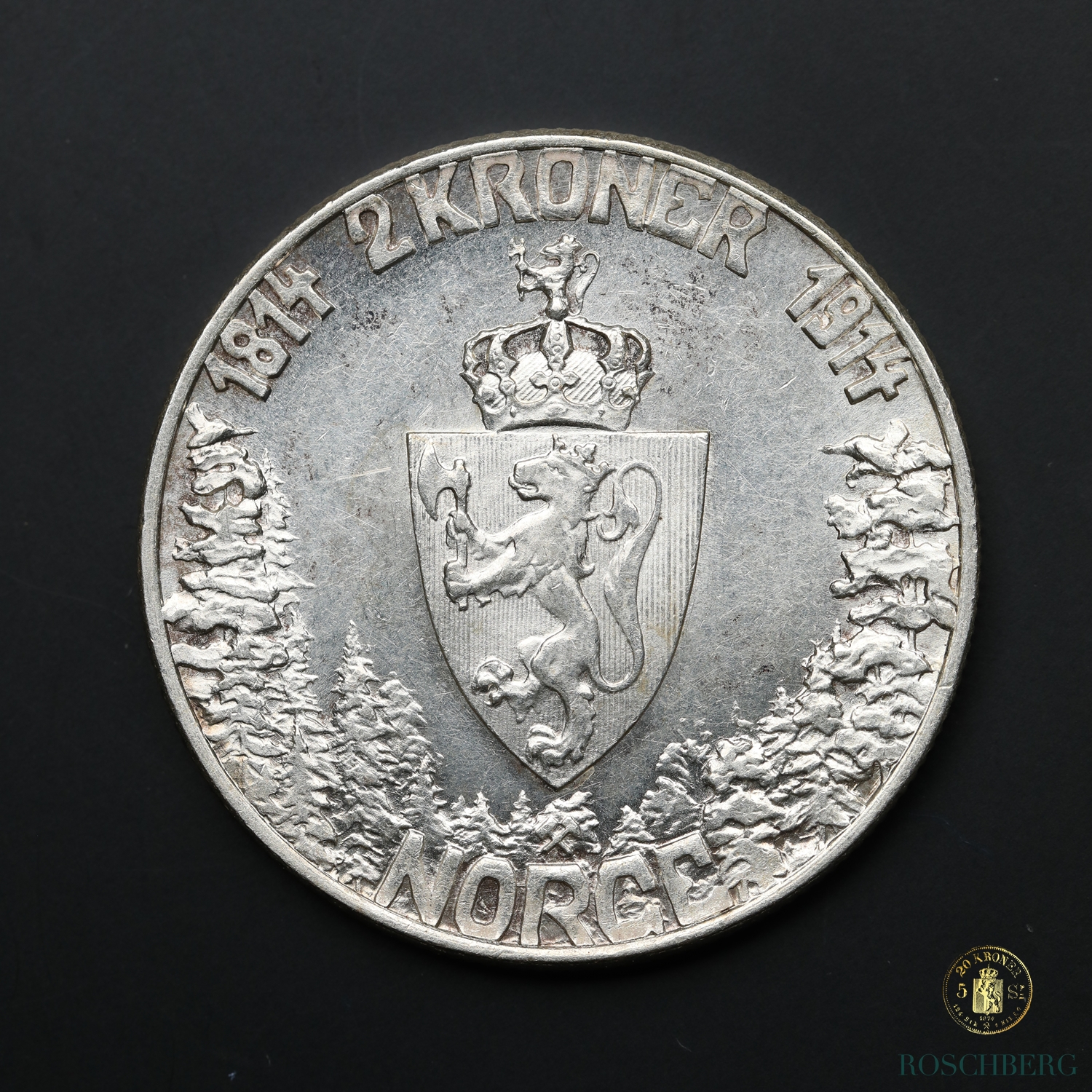 Norge 2 Kroner 1914 Mor Norge Kv 0/01