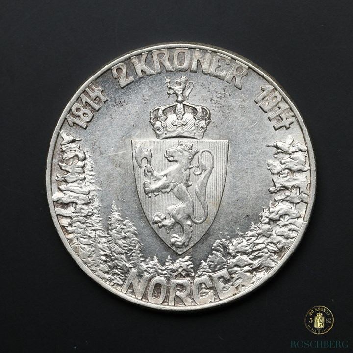 Norge 2 Kroner 1914 Mor Norge Kv 0/01