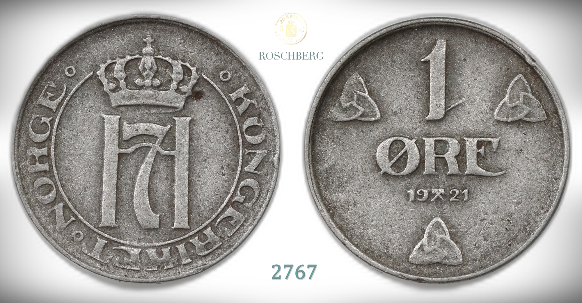 Norge 1 Øre 1921 J  Kv: 1+