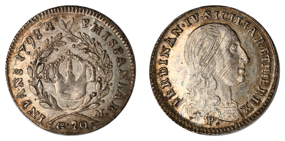 Italy, Naples and Sicily 20 Grana 1798-AP UNC