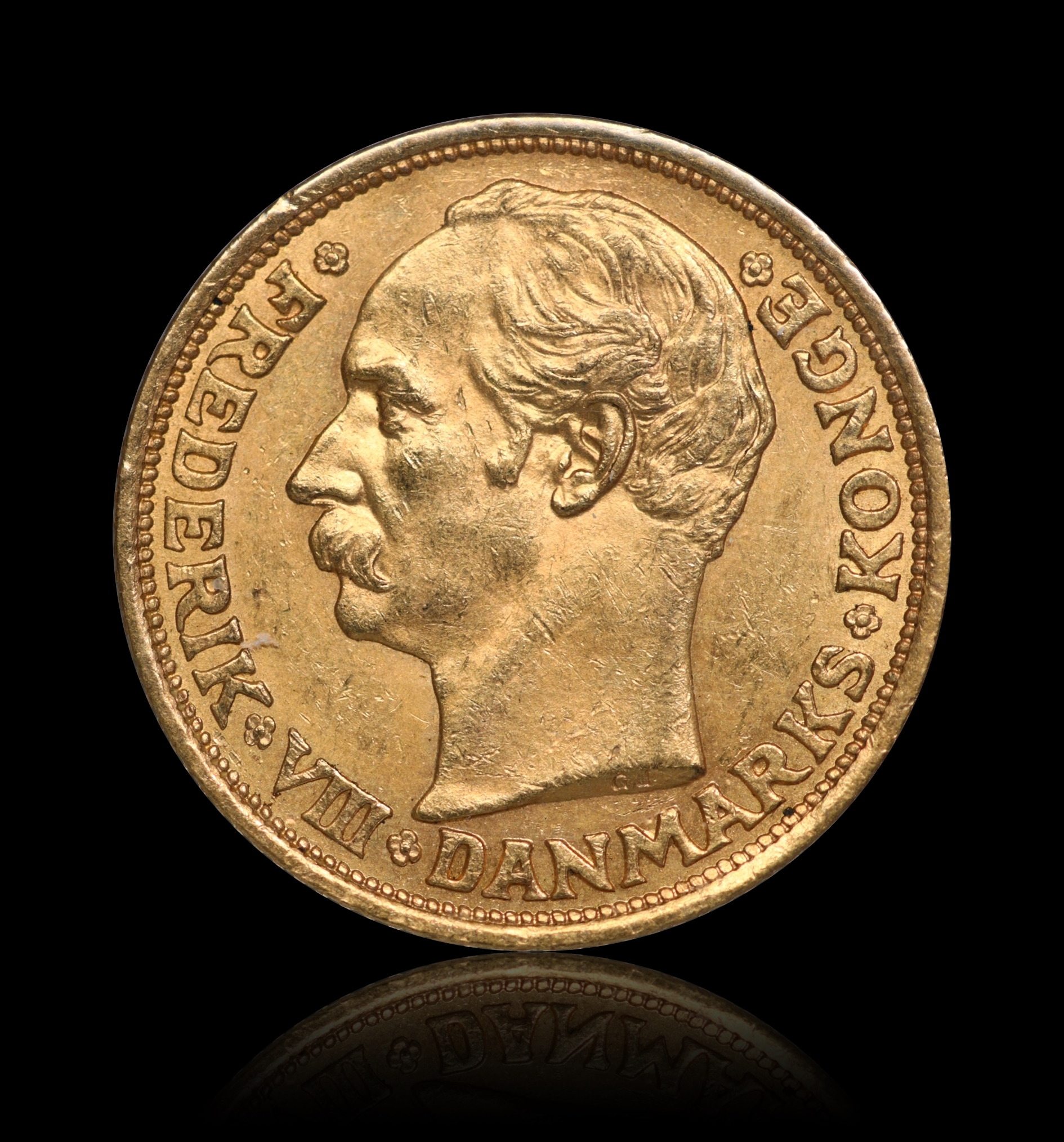 Danmark 10 Kroner Fredrik VIII Gull