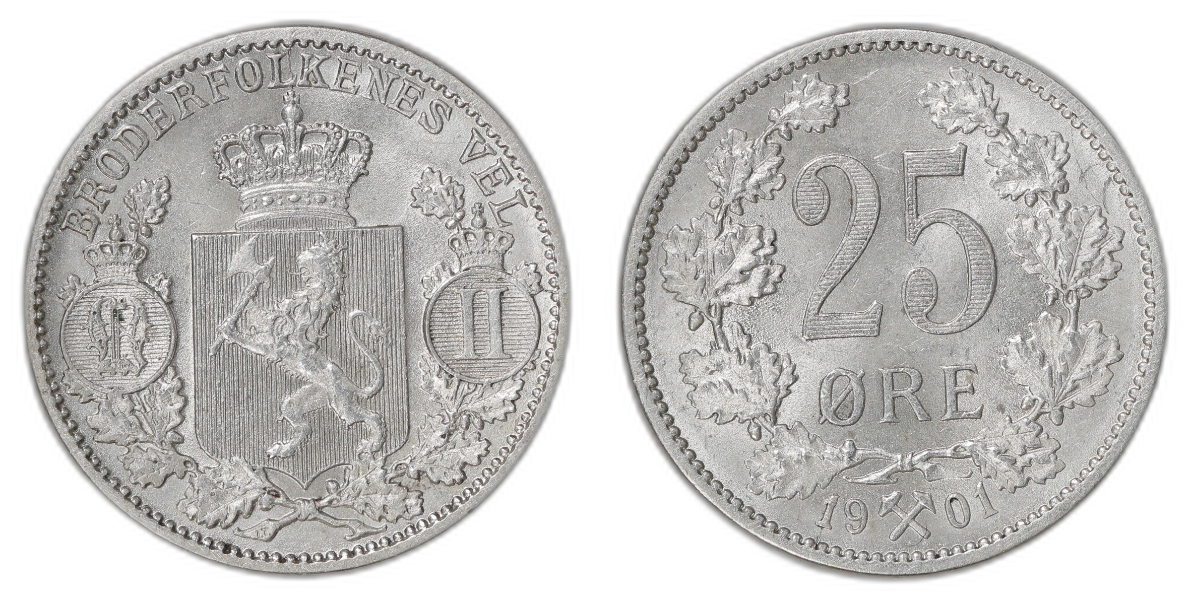 Norge 25 Øre 1901 Kv: 0/01