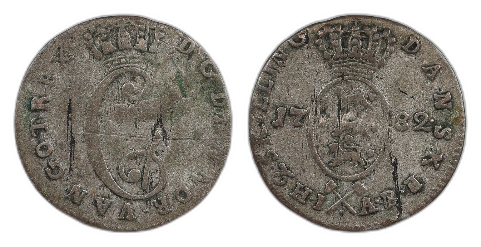 Norge 2 Skilling 1782 Bauert Kv: 1