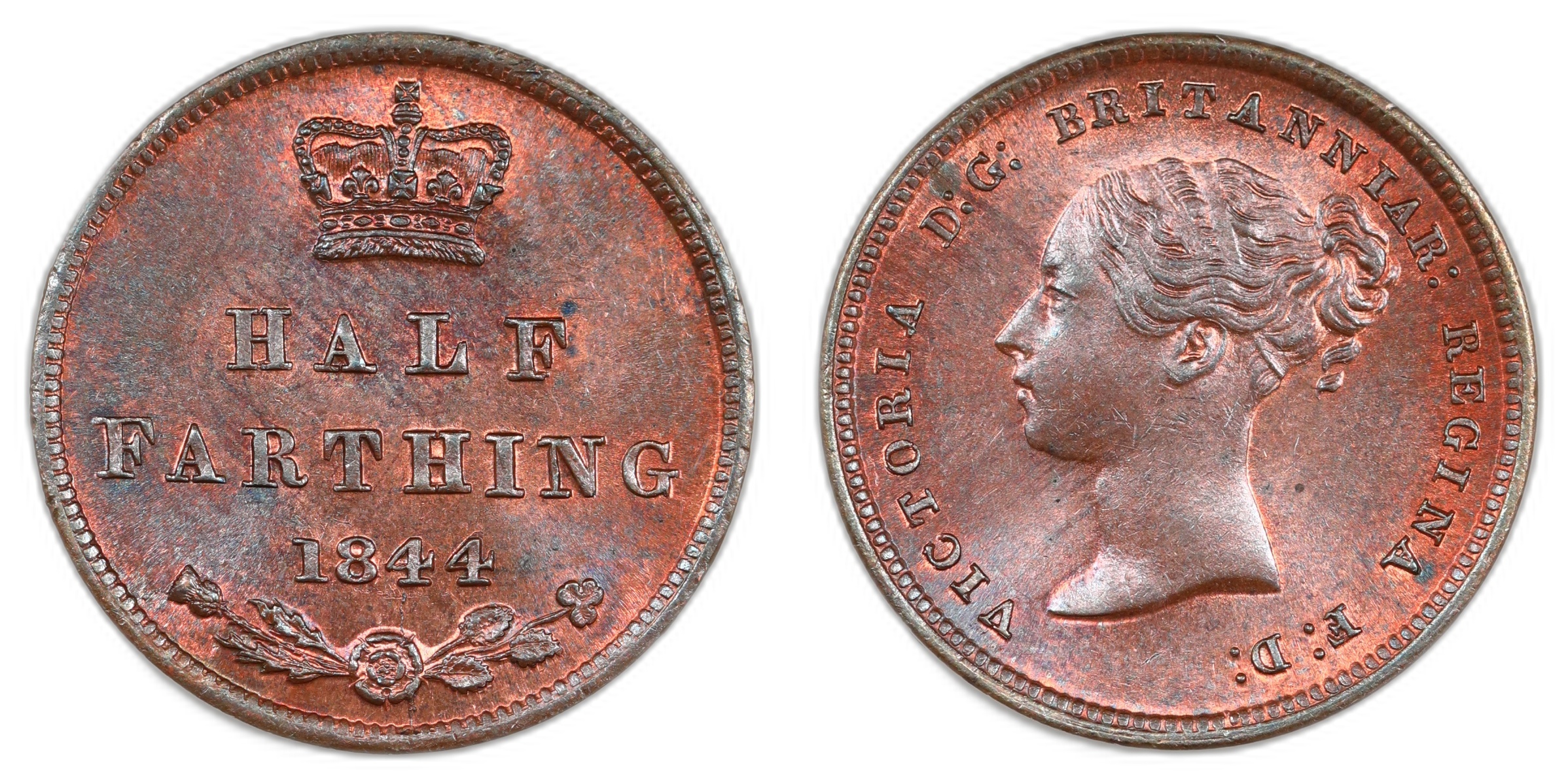 Great Britain Half Farthing 1844 Kv UNC