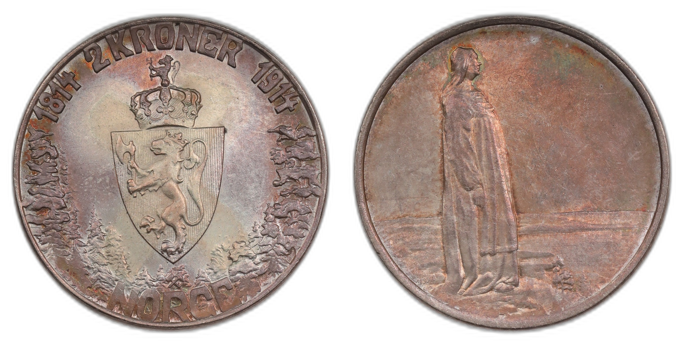 Norge 2 Kroner 1914 Mor Norge Kv 01