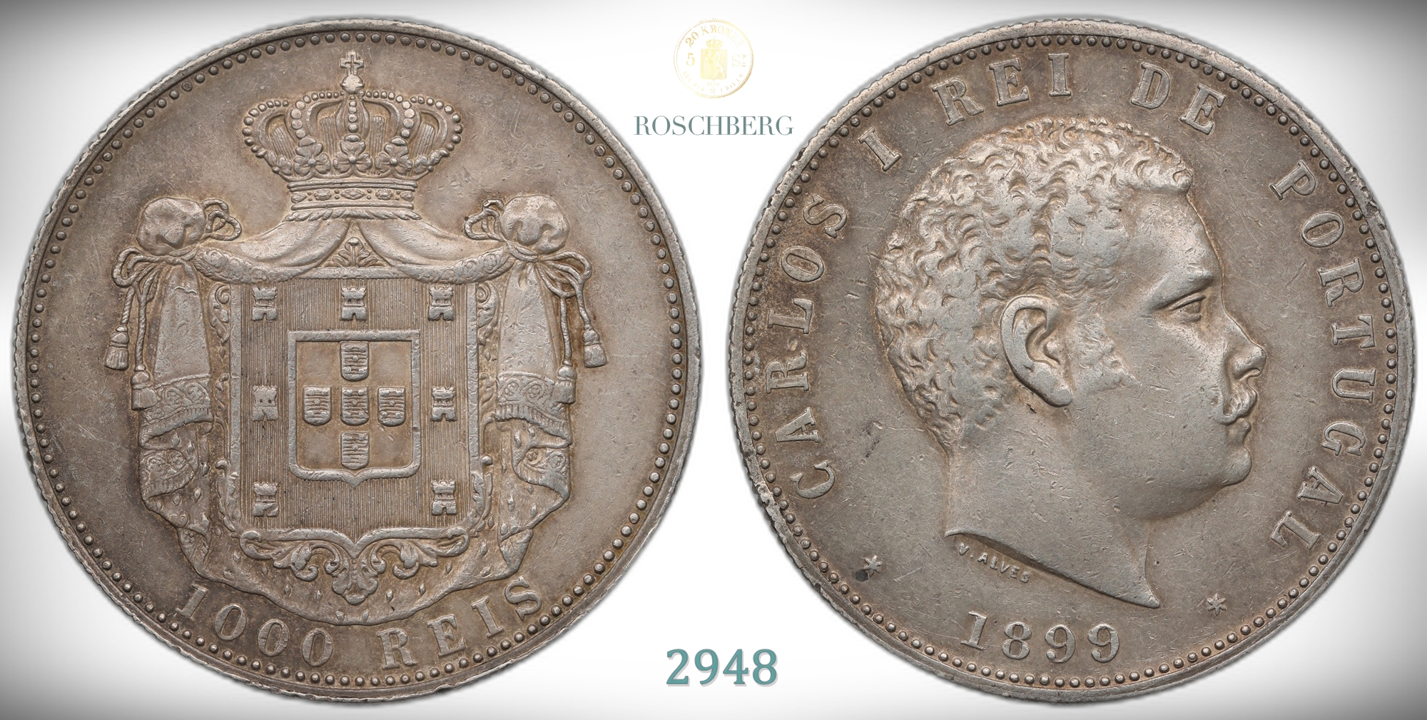 Portugal 1000 Reis 1899  Kv: 1+