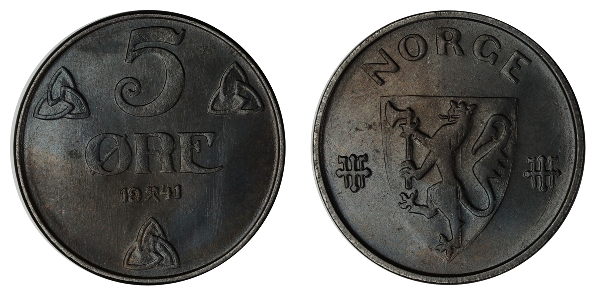 Norge 5 Øre 1941 Kv: 0