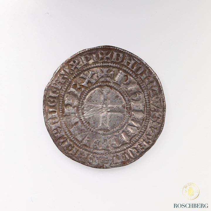 France Gros Tournois Philip IV 1285-1314 Kv VF, scratch