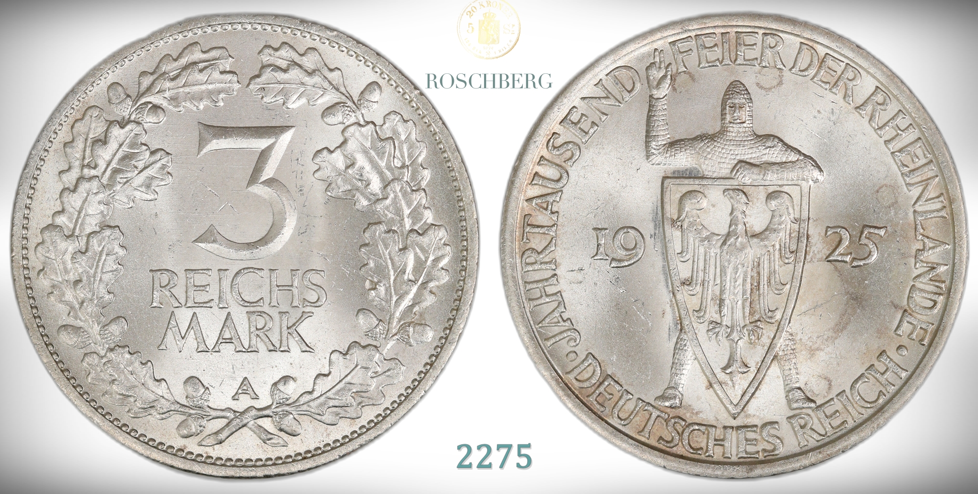 Germany, Weimar 3 Mark 1925  Kv: 0 (UNC)