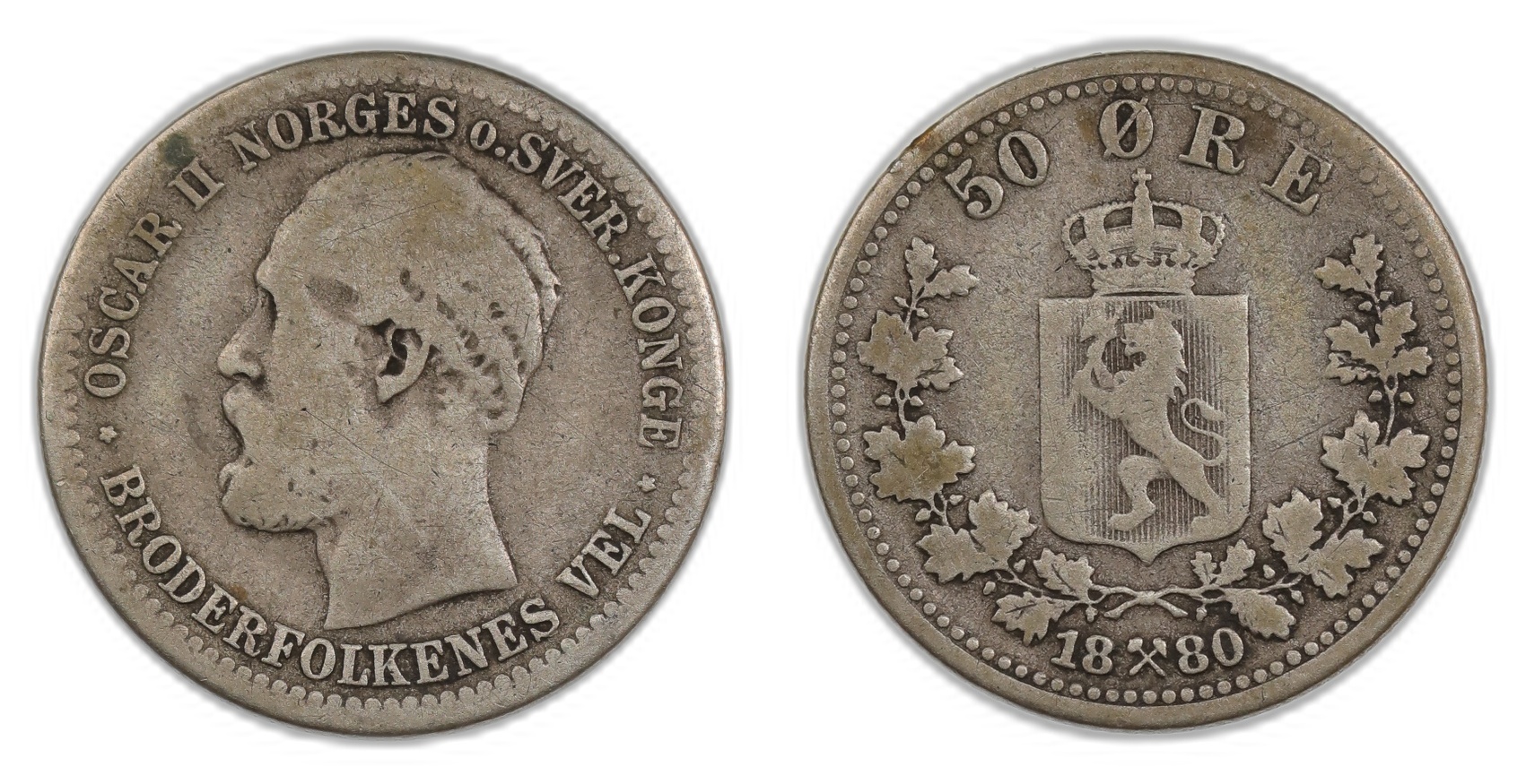 Norge 50 Øre 1880 Kv 1-