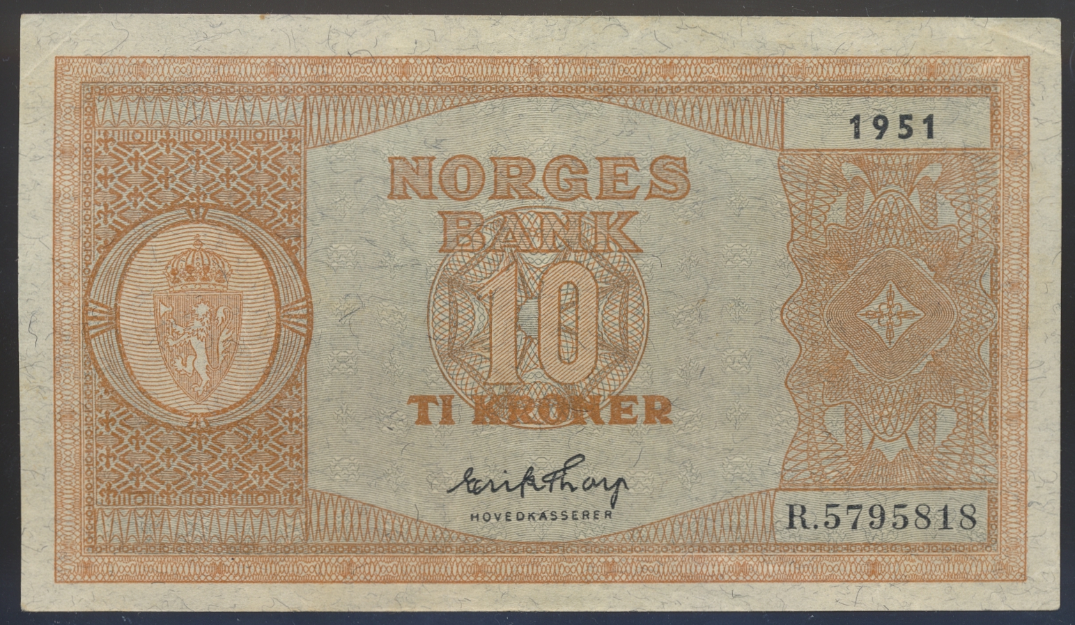 10 Kroner 1951 R Kv 1+