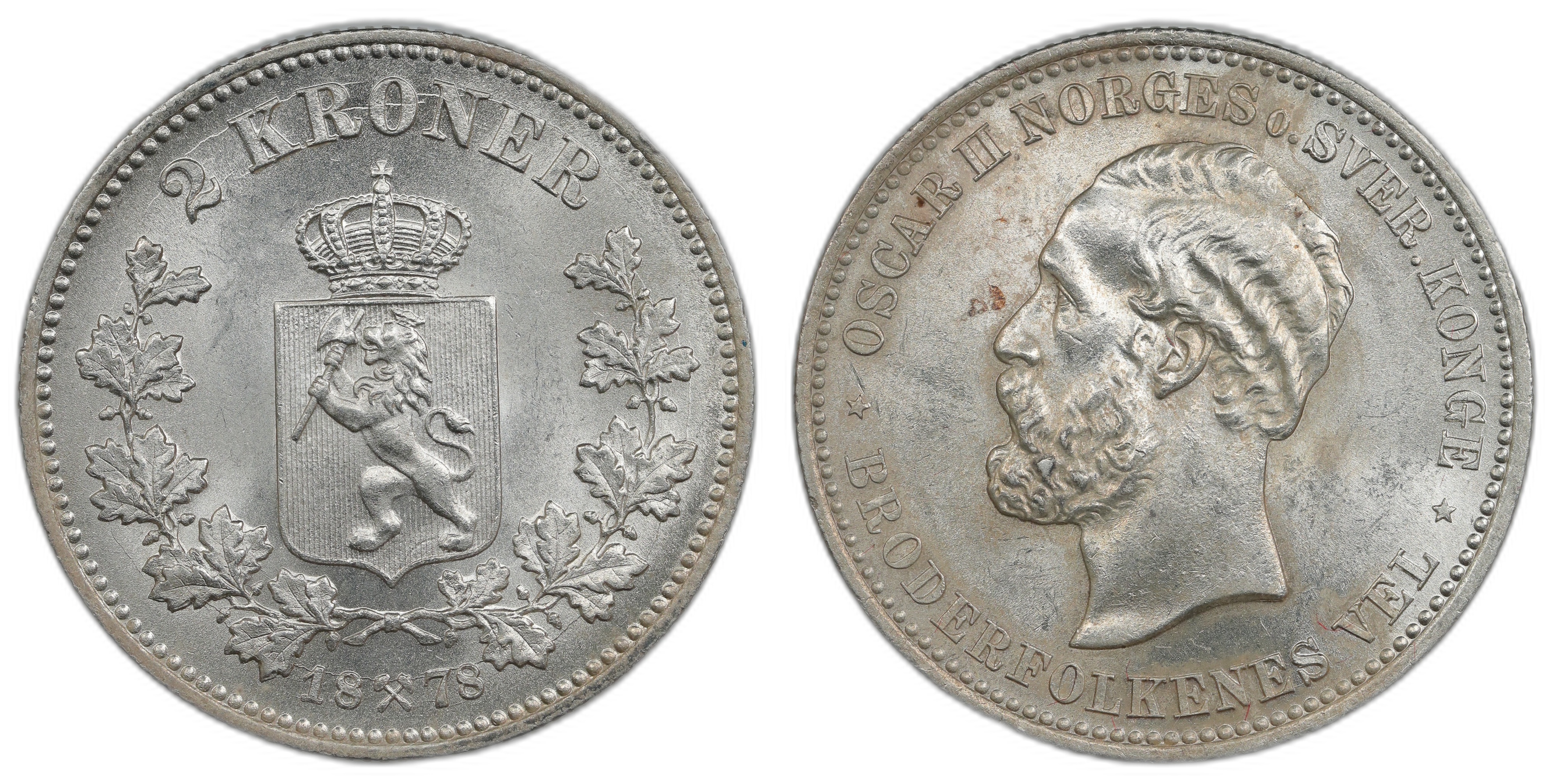 Norge 2 Kroner 1878 Kv: 0