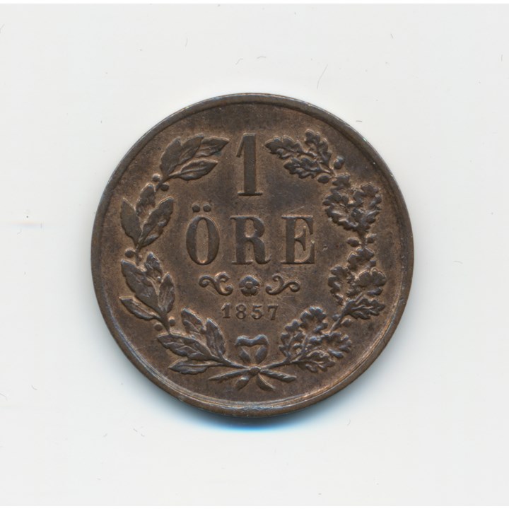 Sverige 1 Öre 1857 Kv 1+