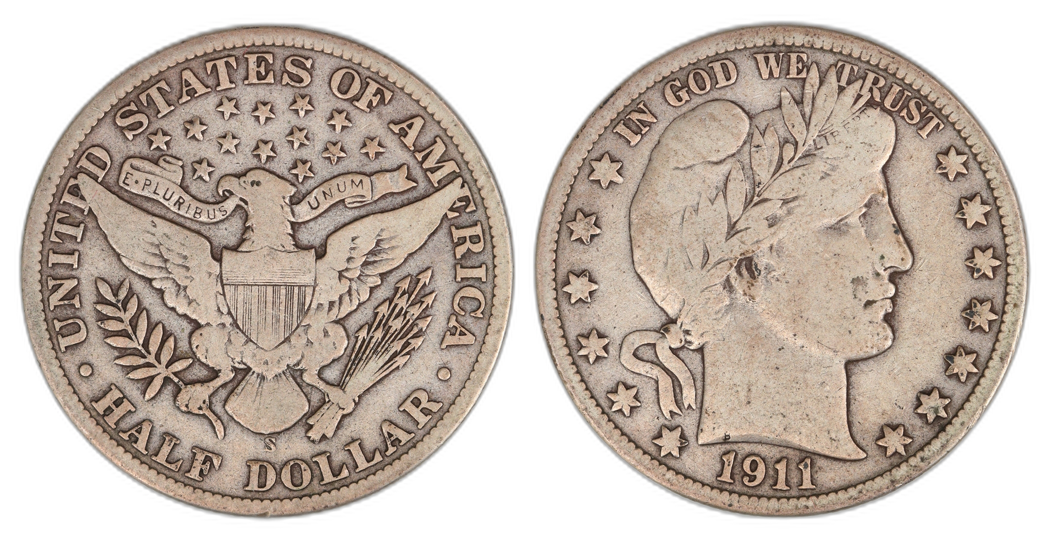 USA Half Dollar 1911-S  Kv: F