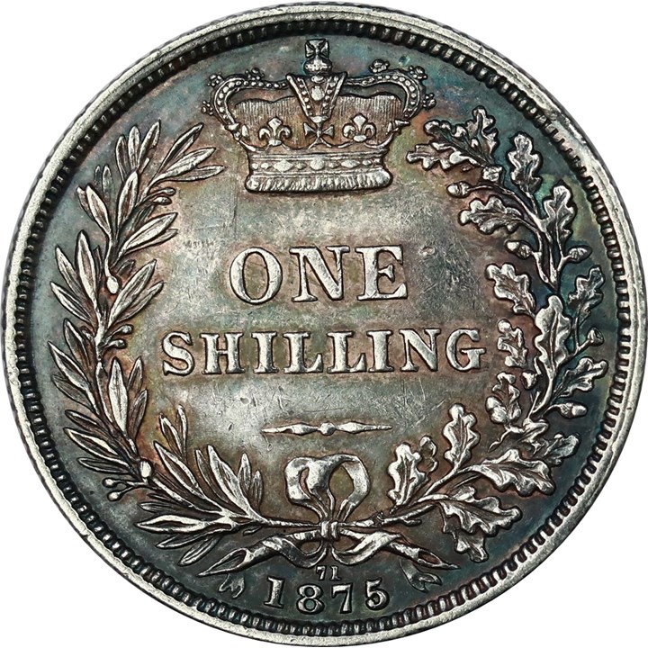 England  1 Shilling 1875 Kv 1+