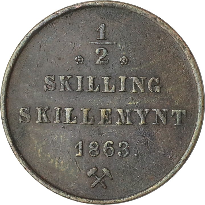 1/2 Skilling 1863 Kv 1+