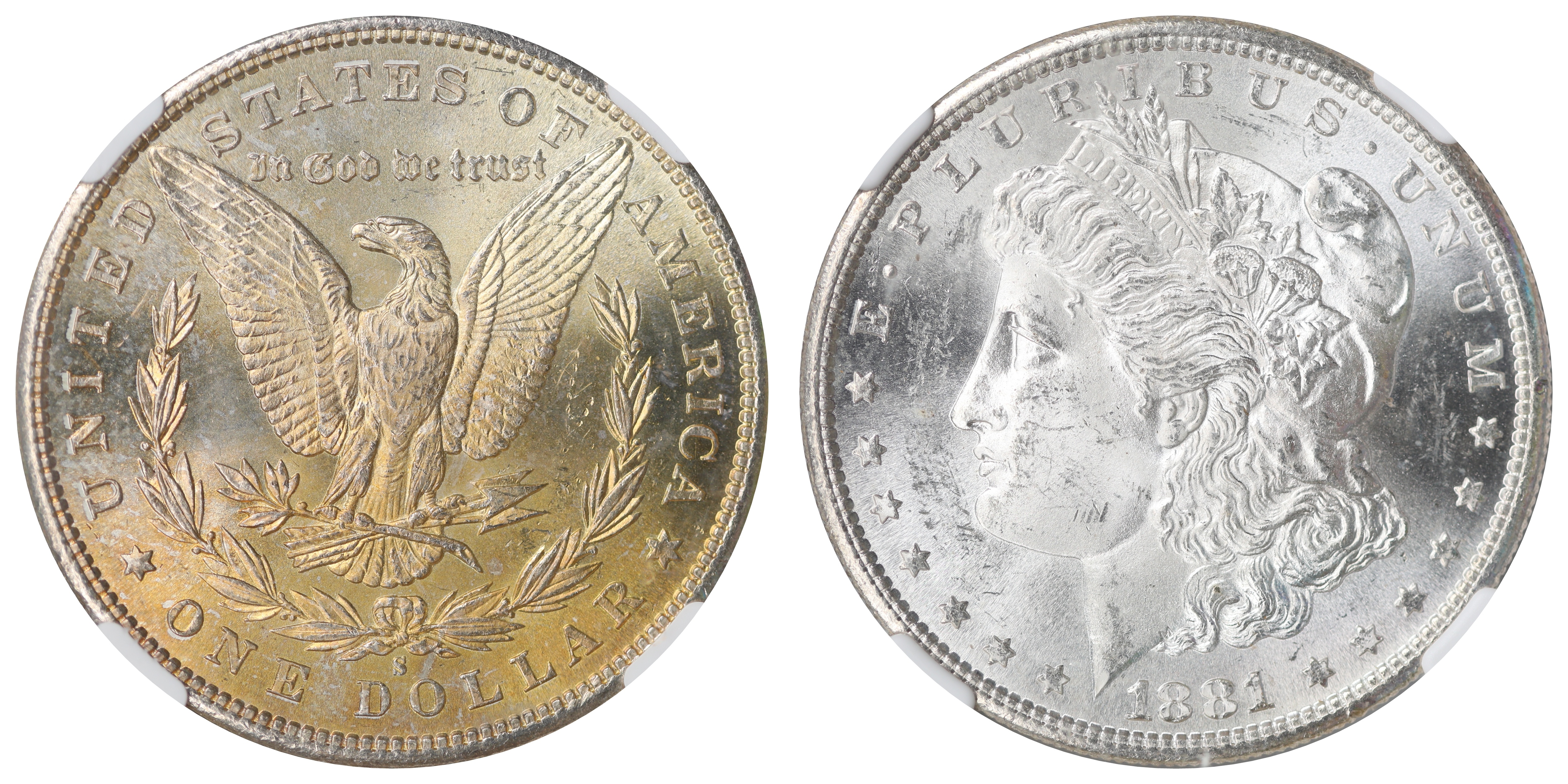 USA Dollar 1881-S Kv: NGC MS63