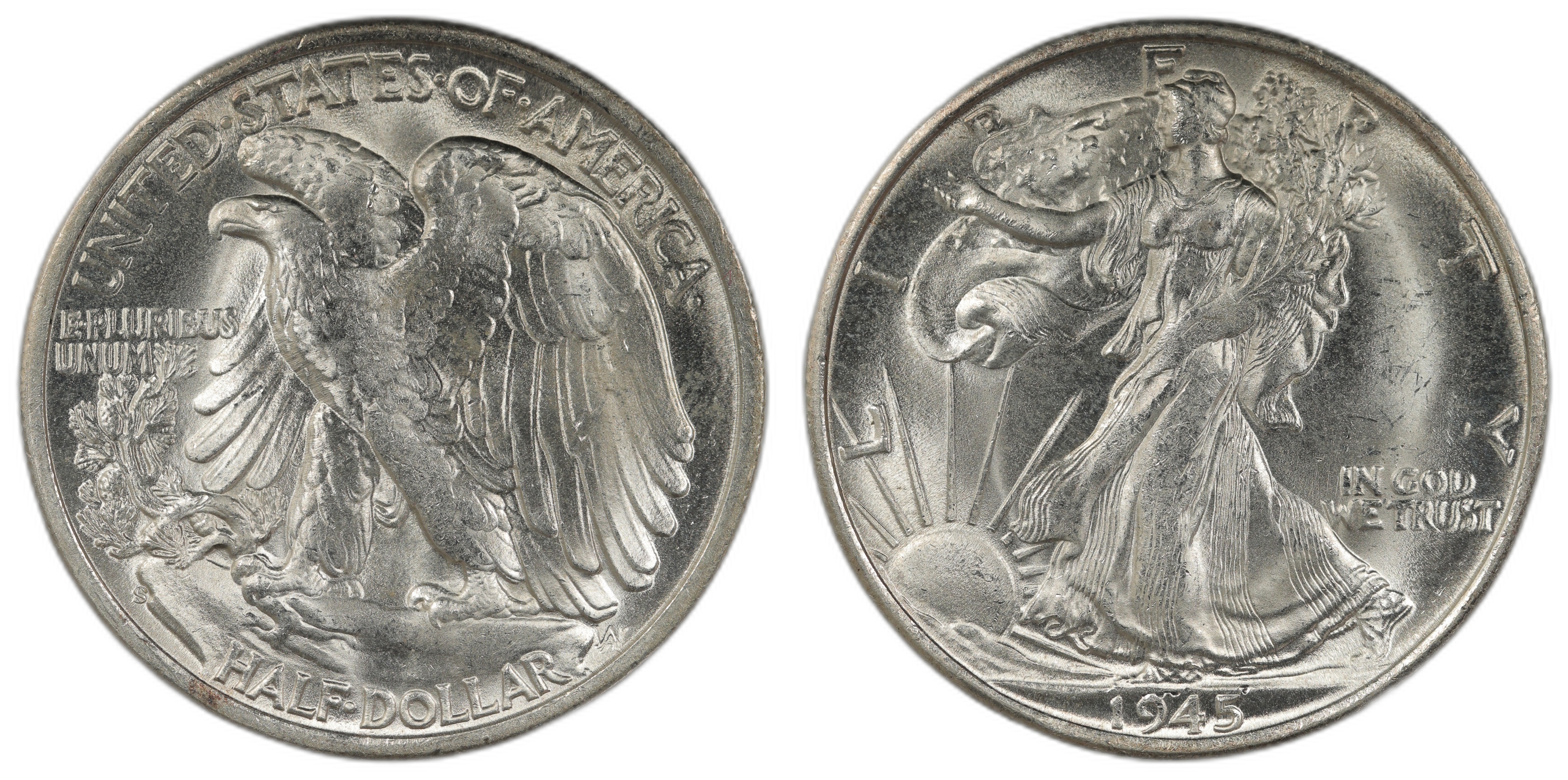 USA Half Dollar 1945-S Kv UNC