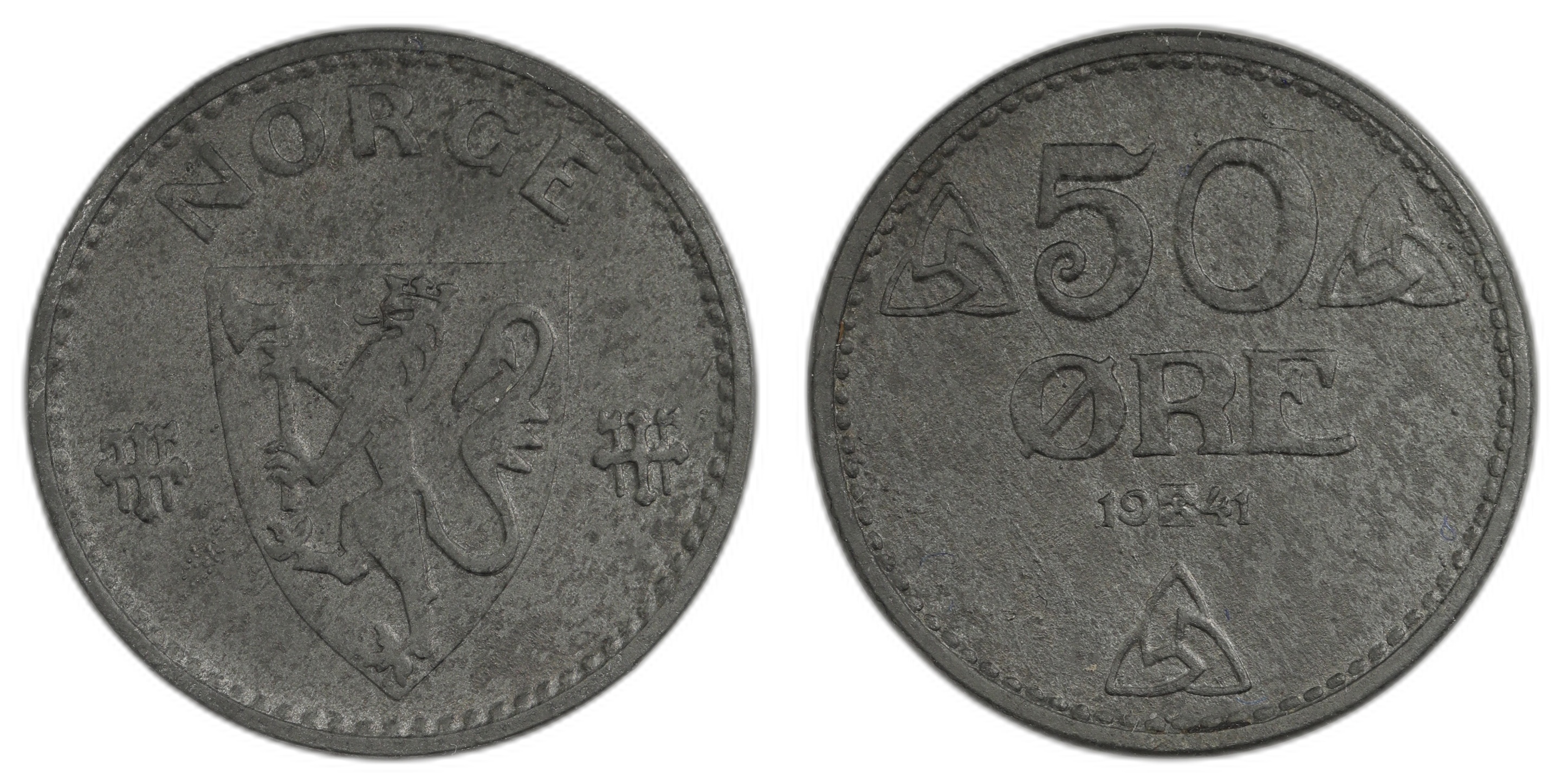 Norge 50 Øre 1941z Kv 0 2500,-