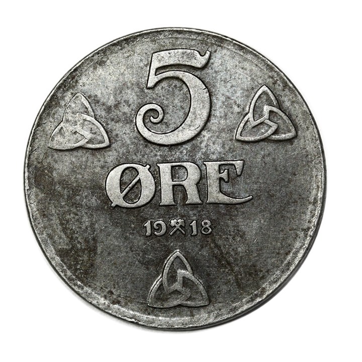 5 Øre 1918 Kv 1+