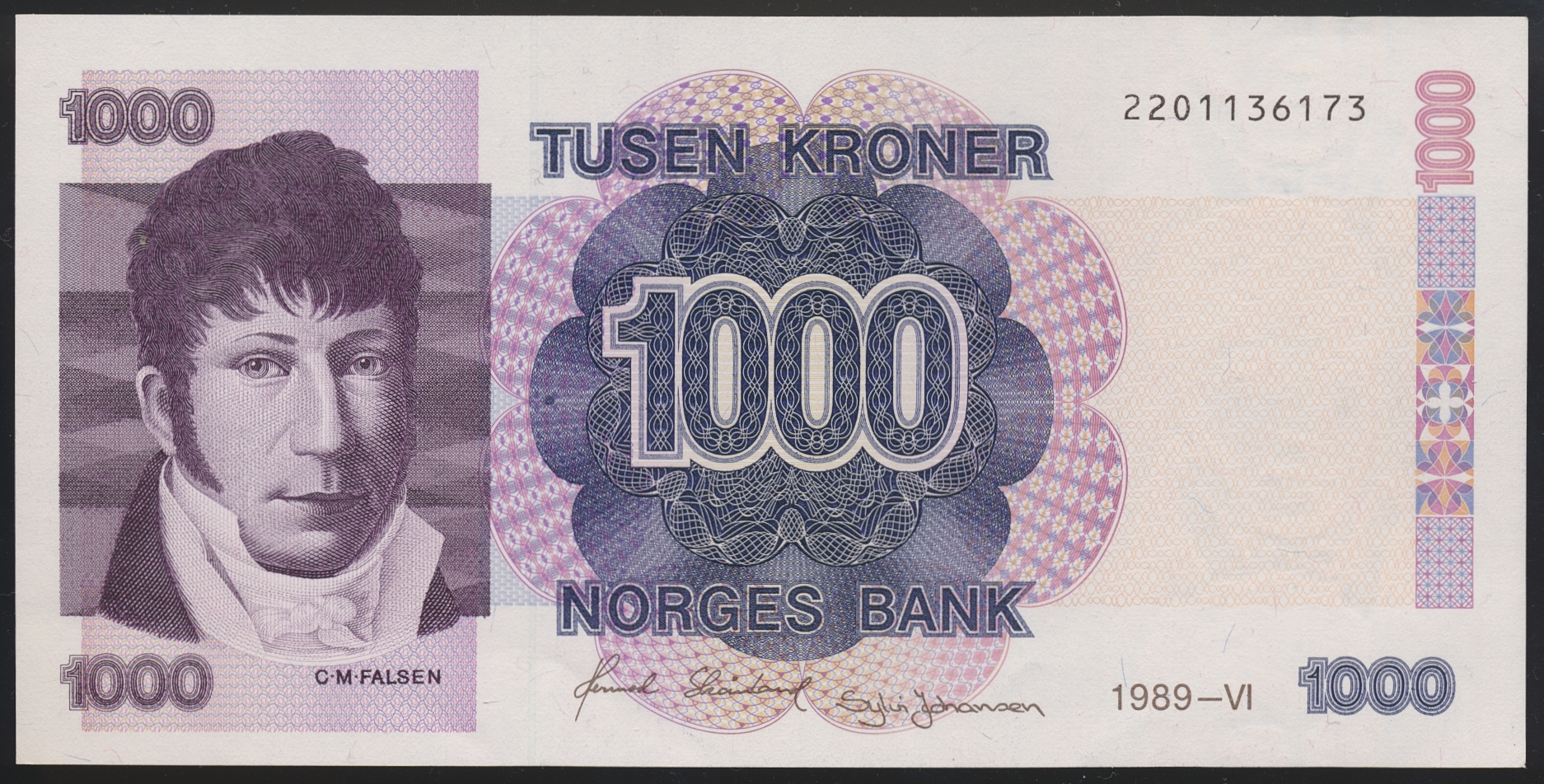 1000 Kroner 1989 Kv 0/01
