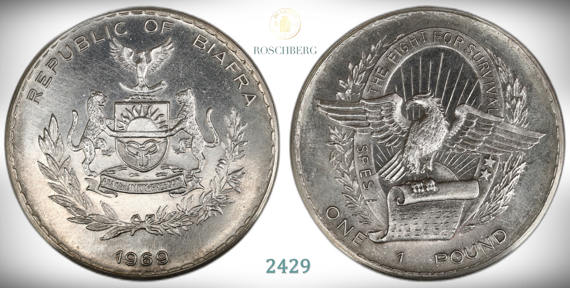 Biaffra 1 Pound 1969  Kv: UNC