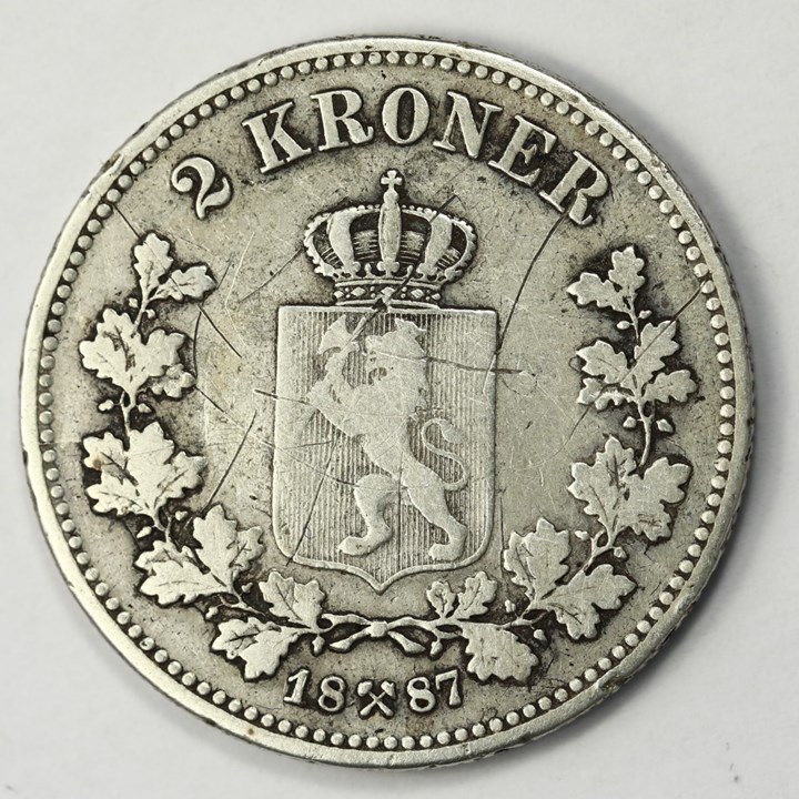 2 Kroner 1887 Kv 1, riper