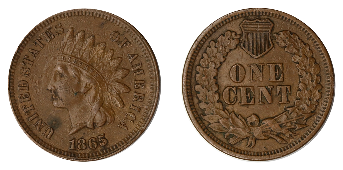 USA Cent 1865 Kv VF