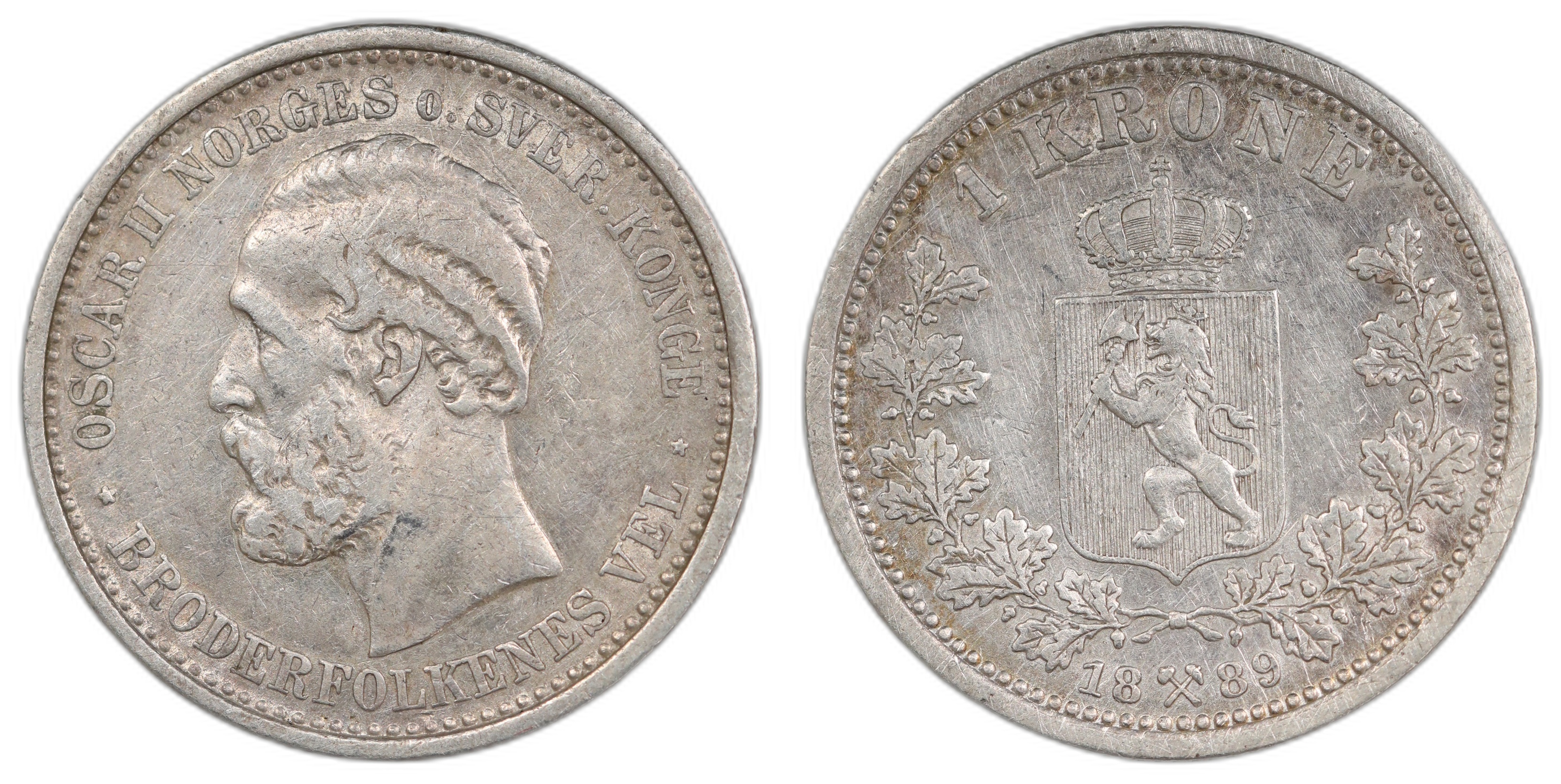 Norge 1 Krone 1889 Kv 1+