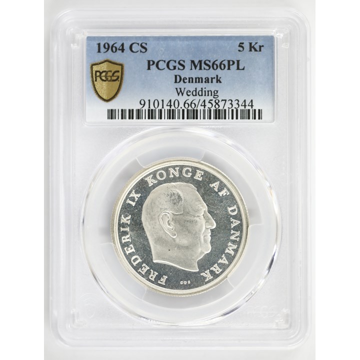 Denmark 5 Kroner 1964 PCGS MS66PL