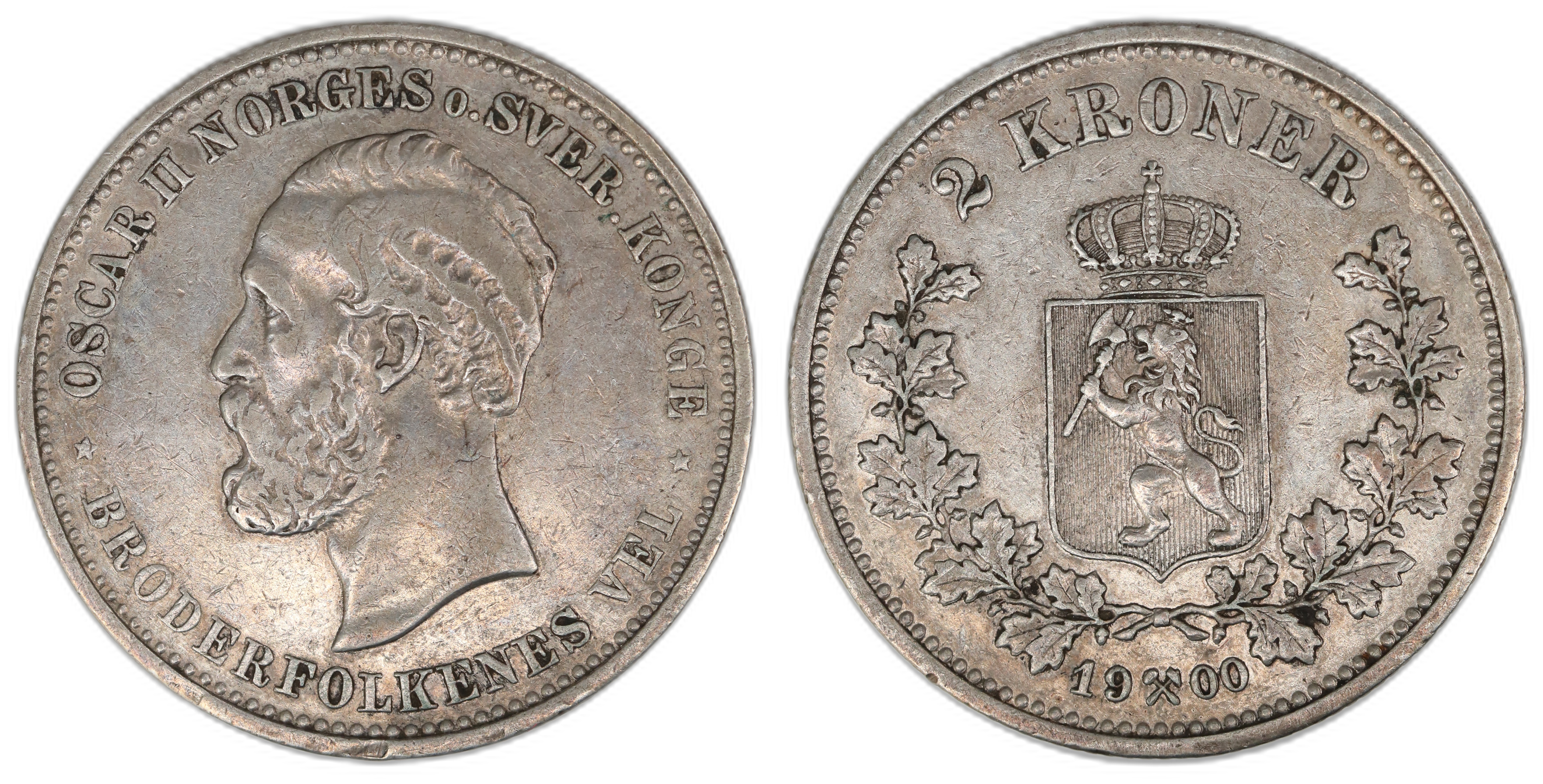 Norge 2 Kroner 1900  Kv: 1+
