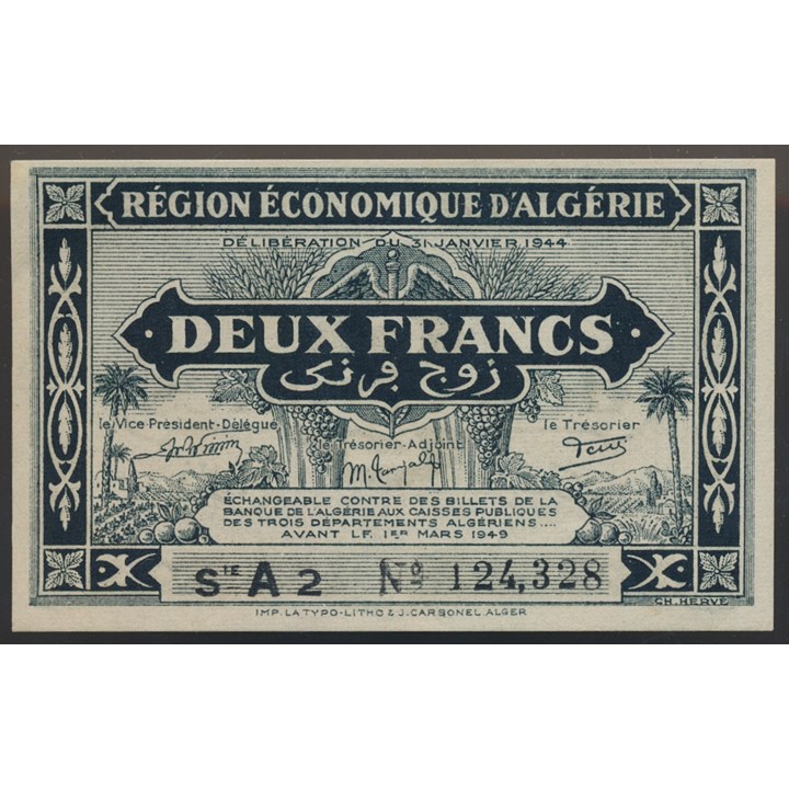Algeria 2 Francs 1944 Kv 01 (AU)