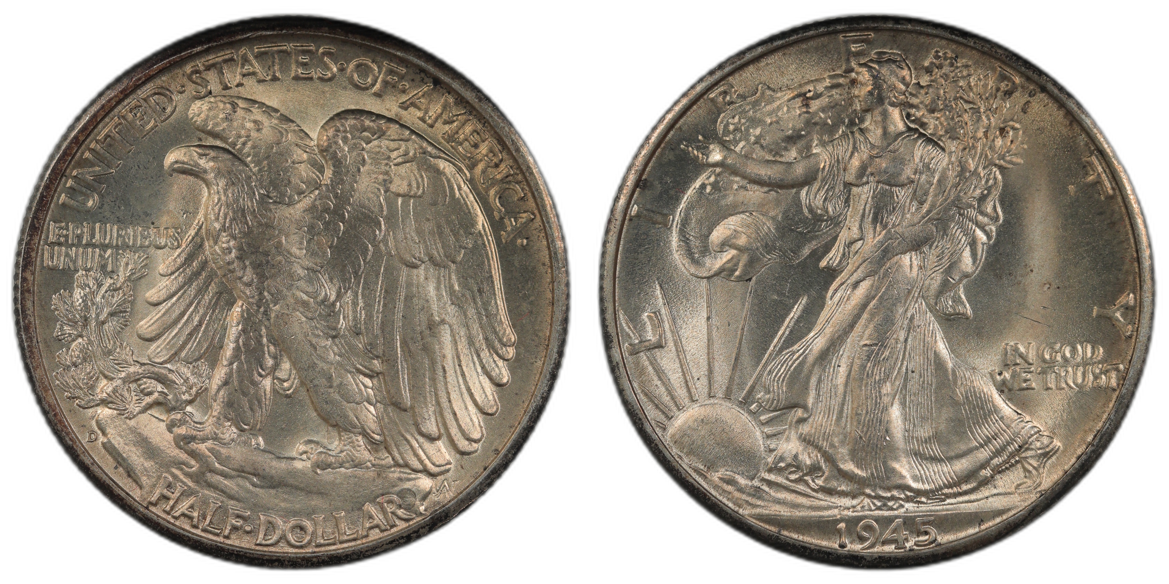 USA Half Dollar 1945-D Kv UNC