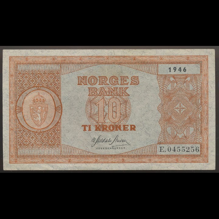 10 Kroner 1946 E sign. Meldahl Nielsen Kv 1+/01