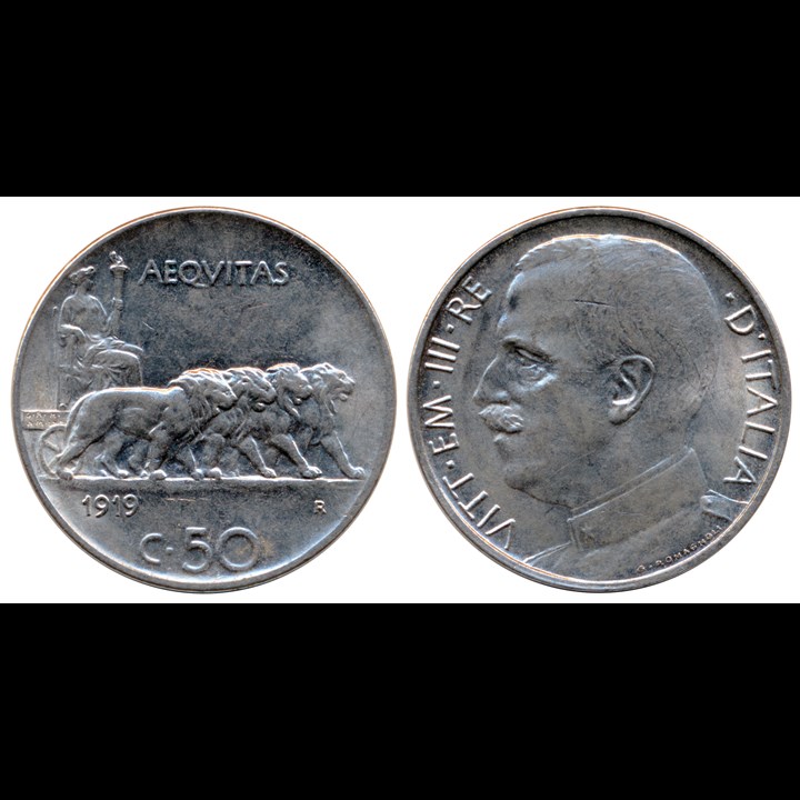 Italia 50 Centesimi 1919 AU