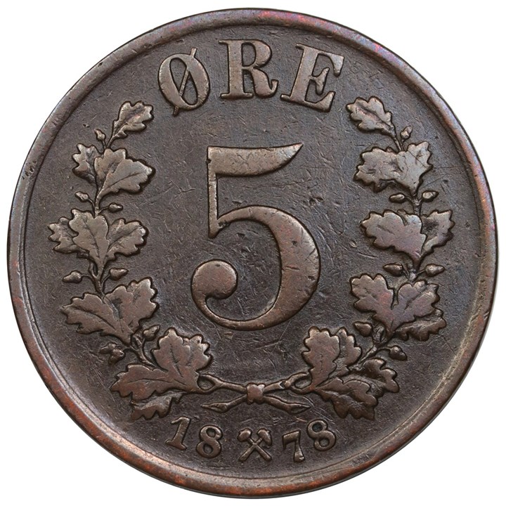 5 Øre 1878 Kv 1
