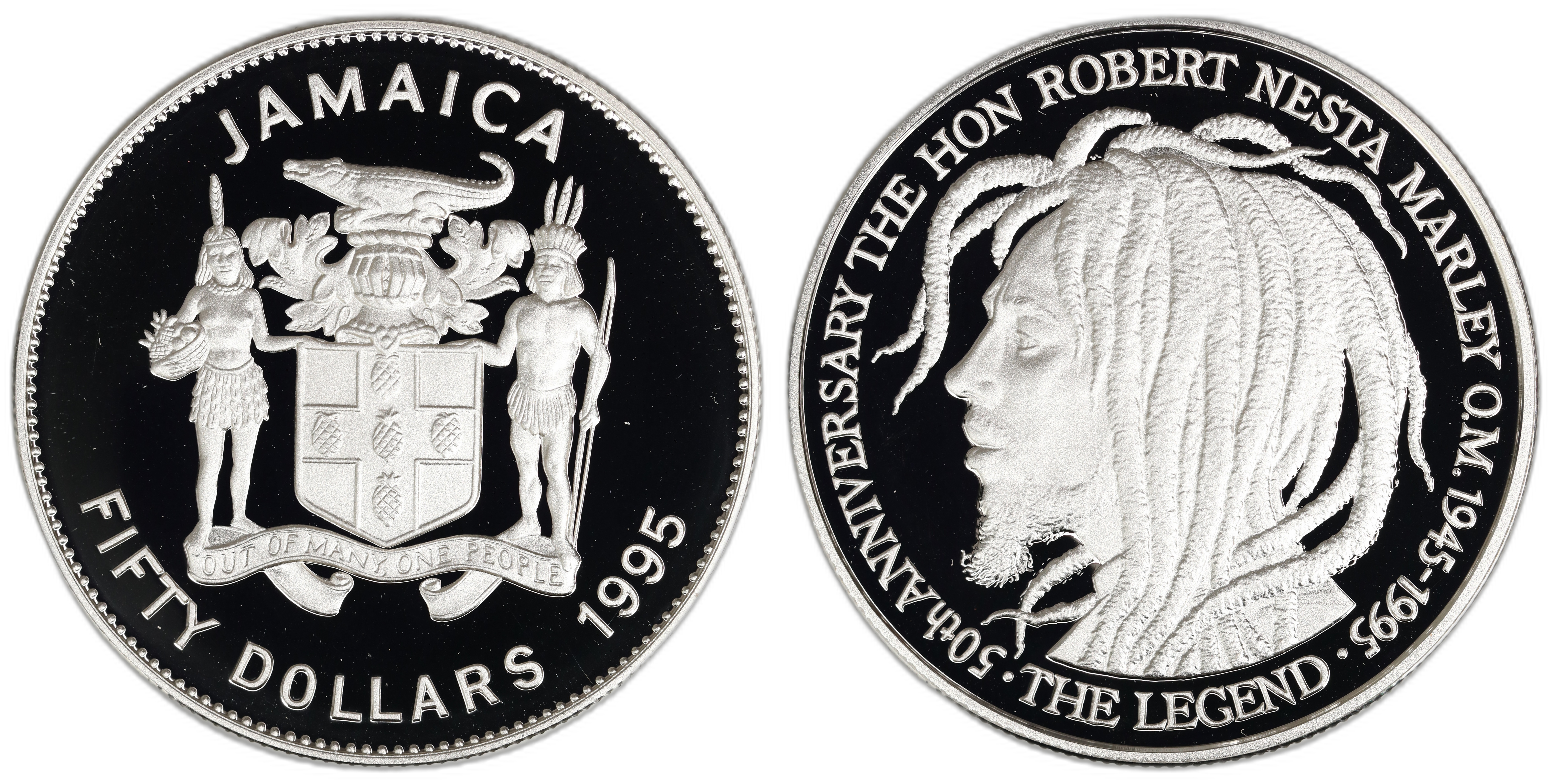 Jamaica 50 Dollars 1995 Bob Marley Kv: Proof