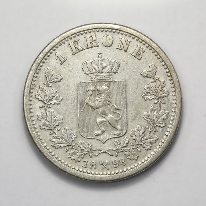 1 Krone 1898 Kv 1+, renset