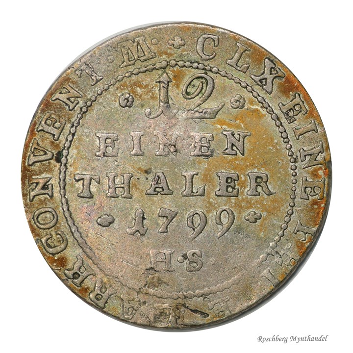 Anhalt Bernburg 1/12 Thaler 1799 Kv 1+