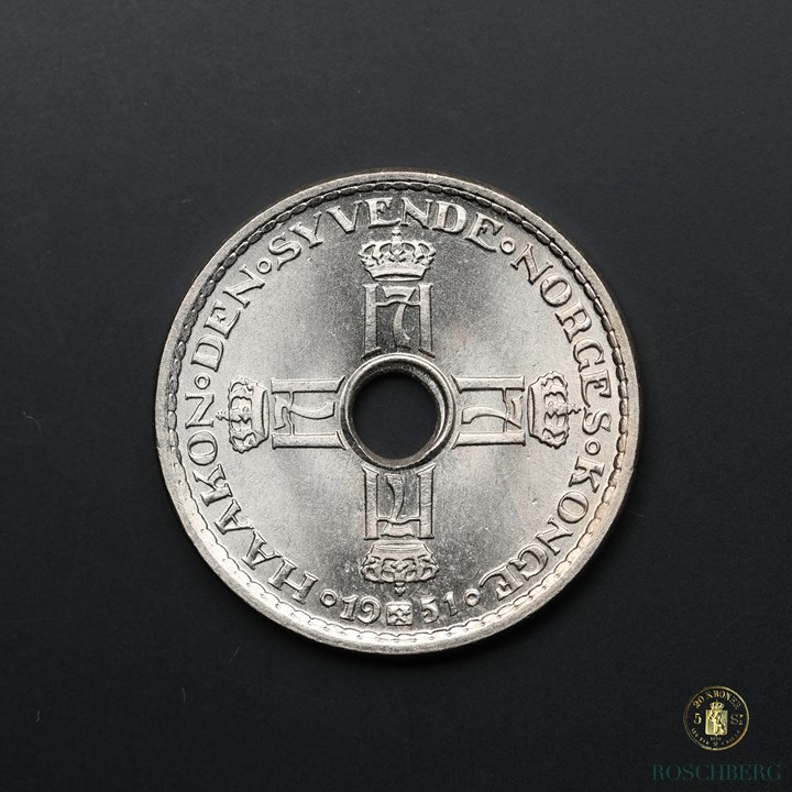 Norge 1 Krone 1951 Kv 0, Vakker