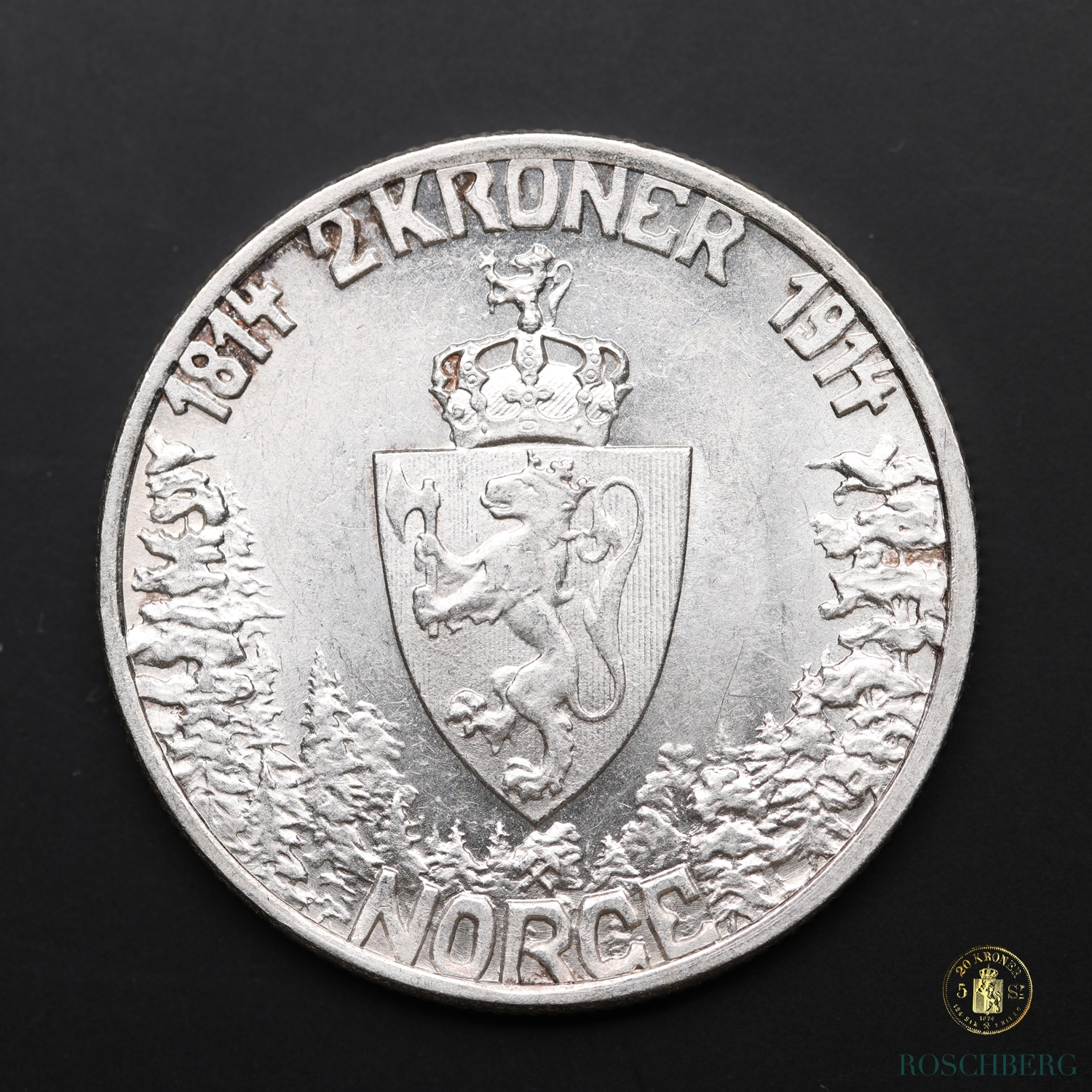Norge 2 Kroner 1914 Mor Norge Kv 0/01