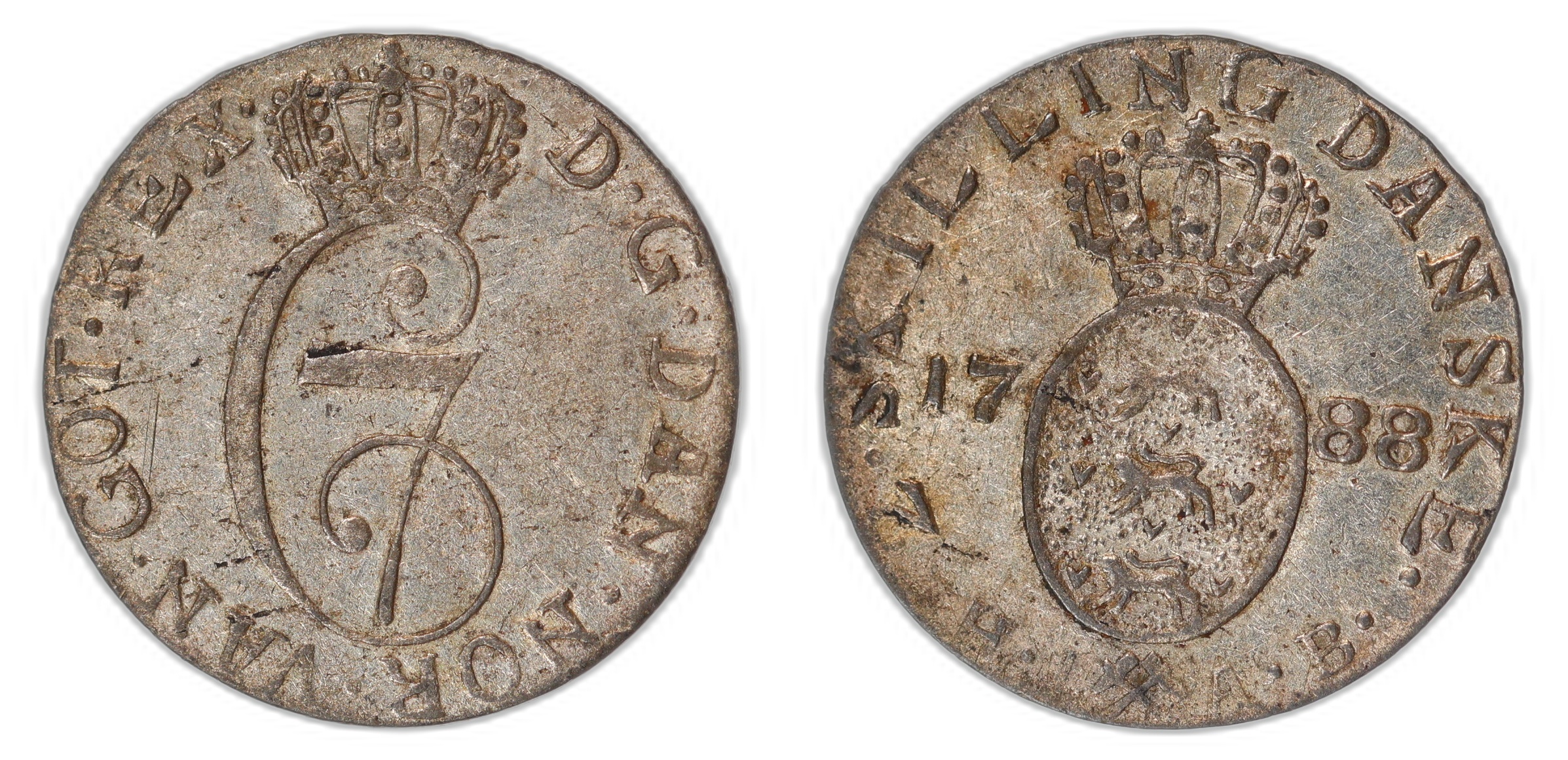 Norge 2 Skilling 1788 Kv: 01 (AU)