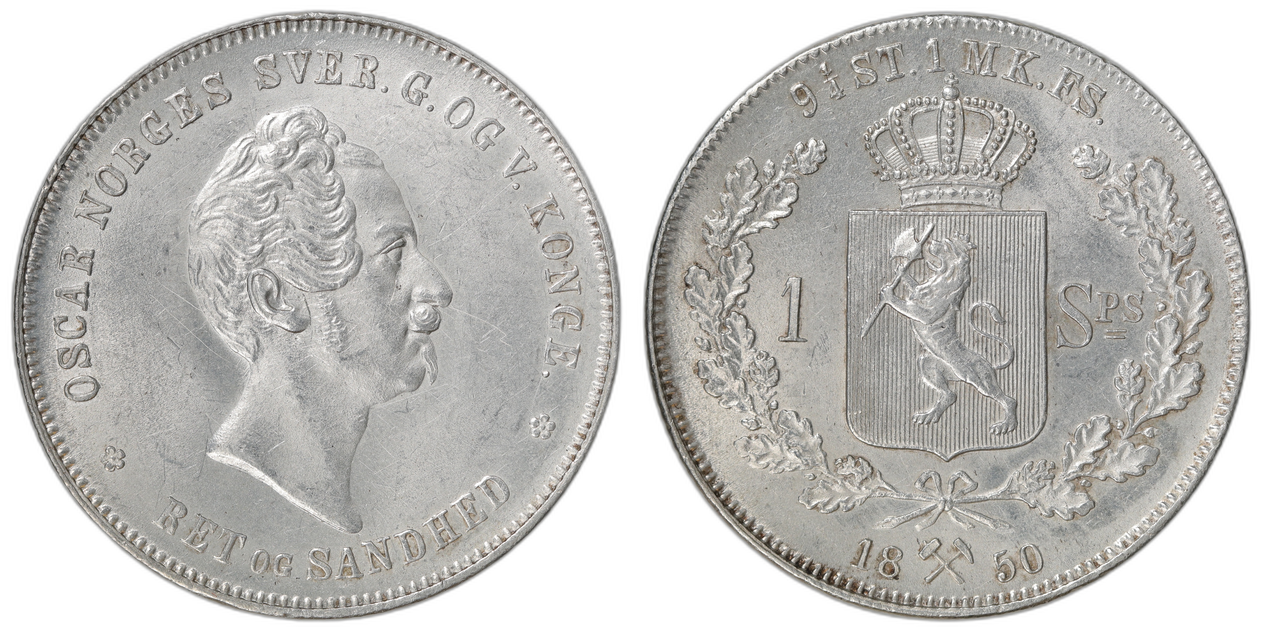 Norge 1 Speciedaler 1850 Kv: 0/01