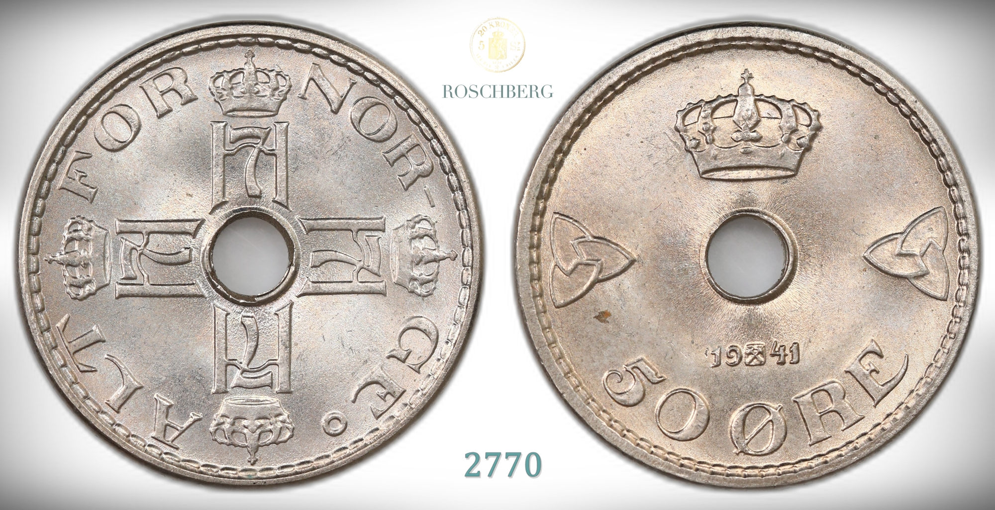 Norge 50 Øre 1941 KN  Kv: 0