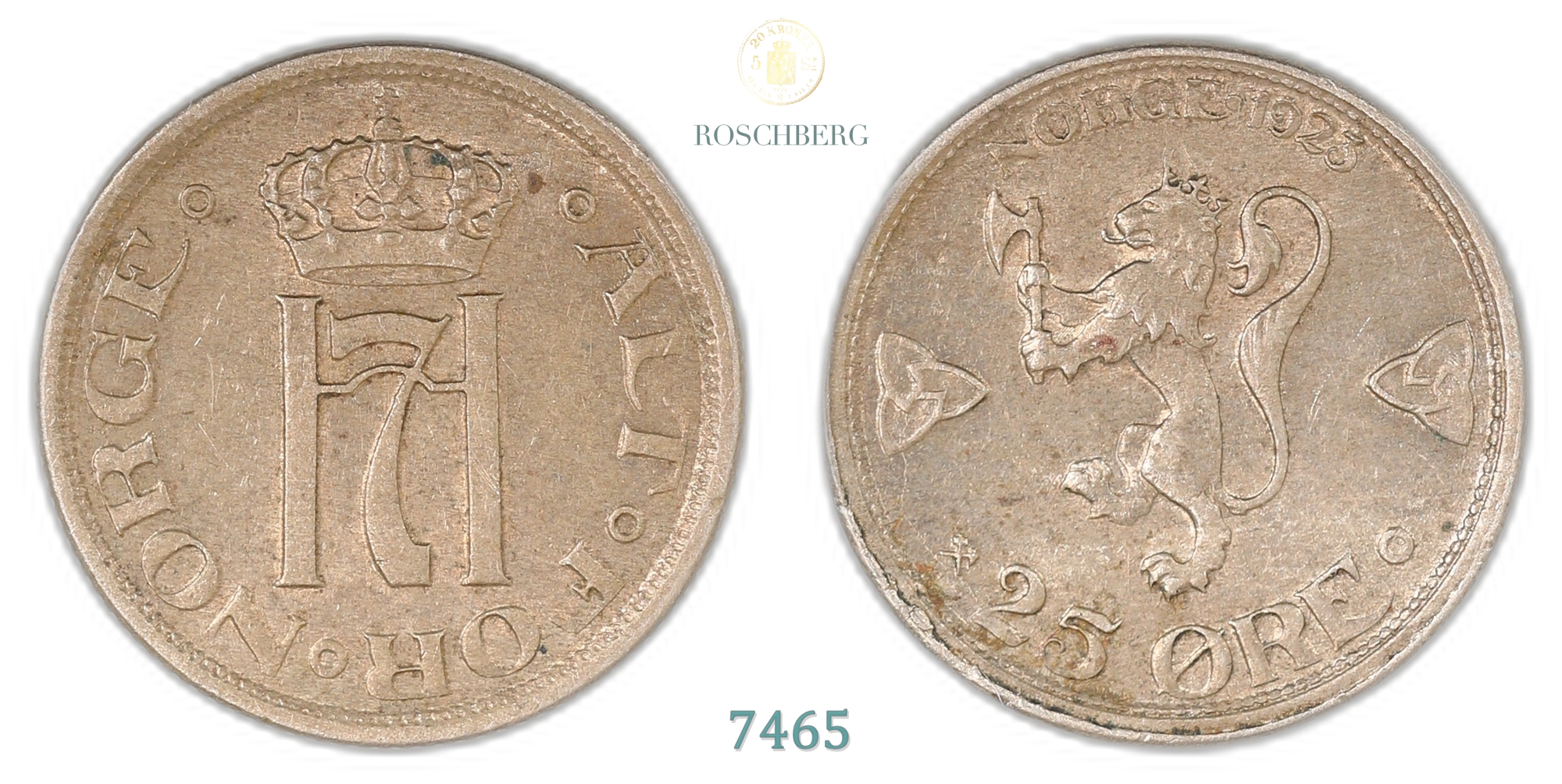 Norge 25 Øre 1923 Kv 01