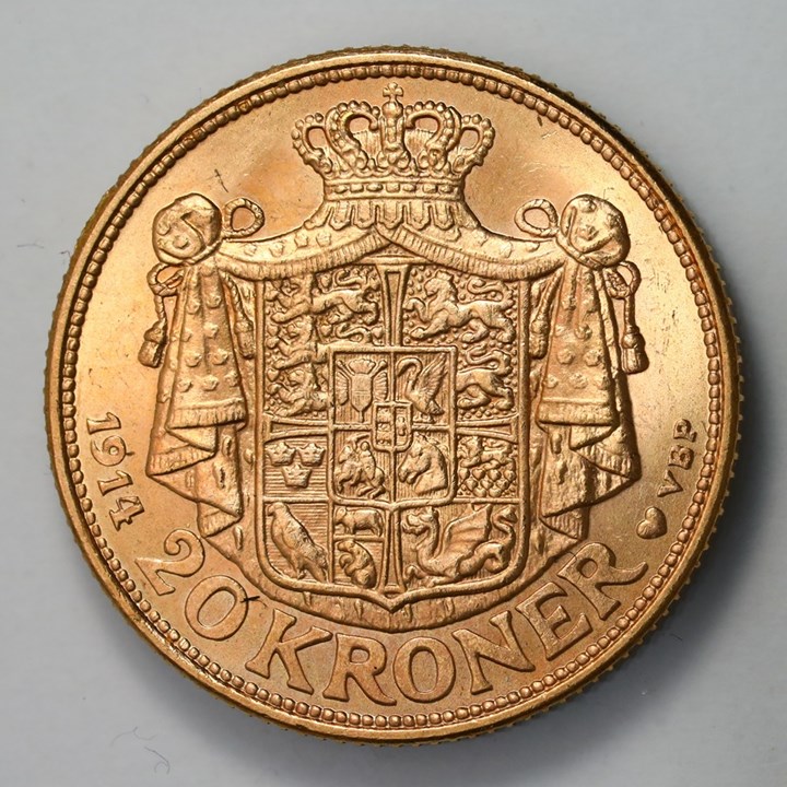 Danmark 20 Kroner 1914 Kv 0/01