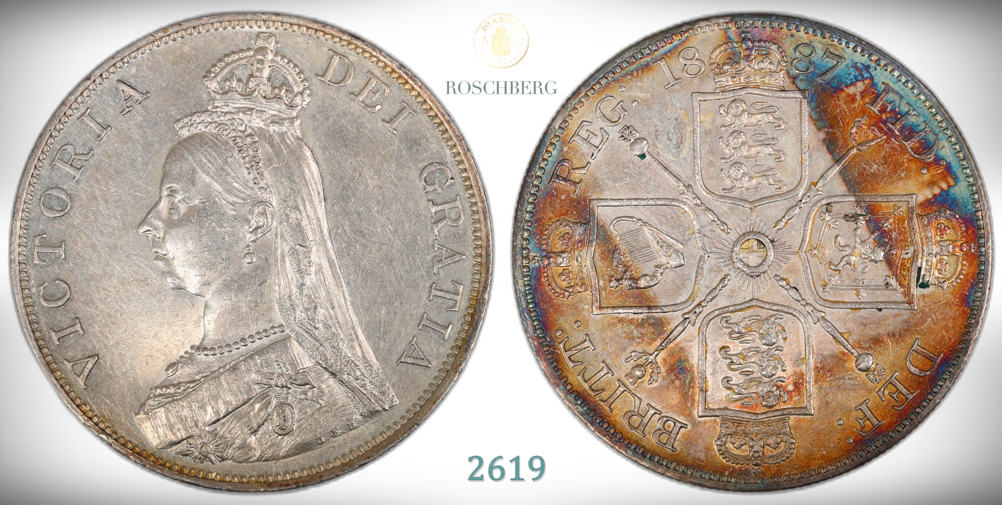 Great Britain Double Florin 1887  Kv: UNC
