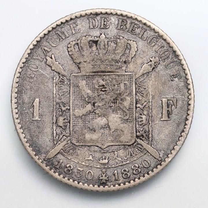 Belgia 1 Franc 1880 Kv 1